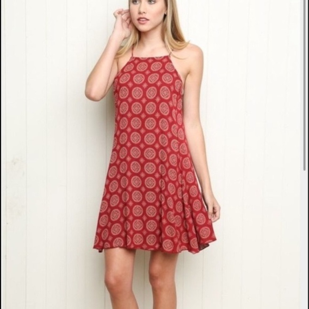 Brandy Melville red halter minidress